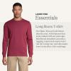 Lands’ End Essentials Men’s Long-Sleeve Soft Cotton T-Shirt – Relaxed Easy Fit(Burgundy)