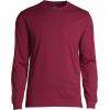 Lands’ End Essentials Men’s Long-Sleeve Soft Cotton T-Shirt – Relaxed Easy Fit(Burgundy)