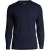 Lands’ End Essentials Men’s Long-Sleeve Soft Cotton T-Shirt – Relaxed Easy Fit(Classic Navy)