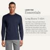 Lands’ End Essentials Men’s Long-Sleeve Soft Cotton T-Shirt – Relaxed Easy Fit(Classic Navy)