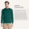 Lands’ End Essentials Men’s Long-Sleeve Soft Cotton T-Shirt – Relaxed Easy Fit(Evergreen)