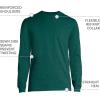 Lands’ End Essentials Men’s Long-Sleeve Soft Cotton T-Shirt – Relaxed Easy Fit(Evergreen)