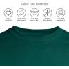 Lands’ End Essentials Men’s Long-Sleeve Soft Cotton T-Shirt – Relaxed Easy Fit(Evergreen)