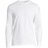 Lands’ End Essentials Men’s Long-Sleeve Soft Cotton T-Shirt – Relaxed Easy Fit(White)