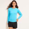 Lands’ End Women’s Sunshade UPF 50 Long Sleeve Relaxed Rash Guard(Turquoise)