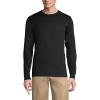 Lands’ End Essentials Men’s Long-Sleeve Soft Cotton T-Shirt – Relaxed Easy Fit(Black)
