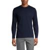 Lands’ End Essentials Men’s Long-Sleeve Soft Cotton T-Shirt – Relaxed Easy Fit(Classic Navy)