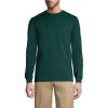 Lands’ End Essentials Men’s Long-Sleeve Soft Cotton T-Shirt – Relaxed Easy Fit(Evergreen)