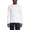 Lands’ End Essentials Men’s Long-Sleeve Soft Cotton T-Shirt – Relaxed Easy Fit(White)