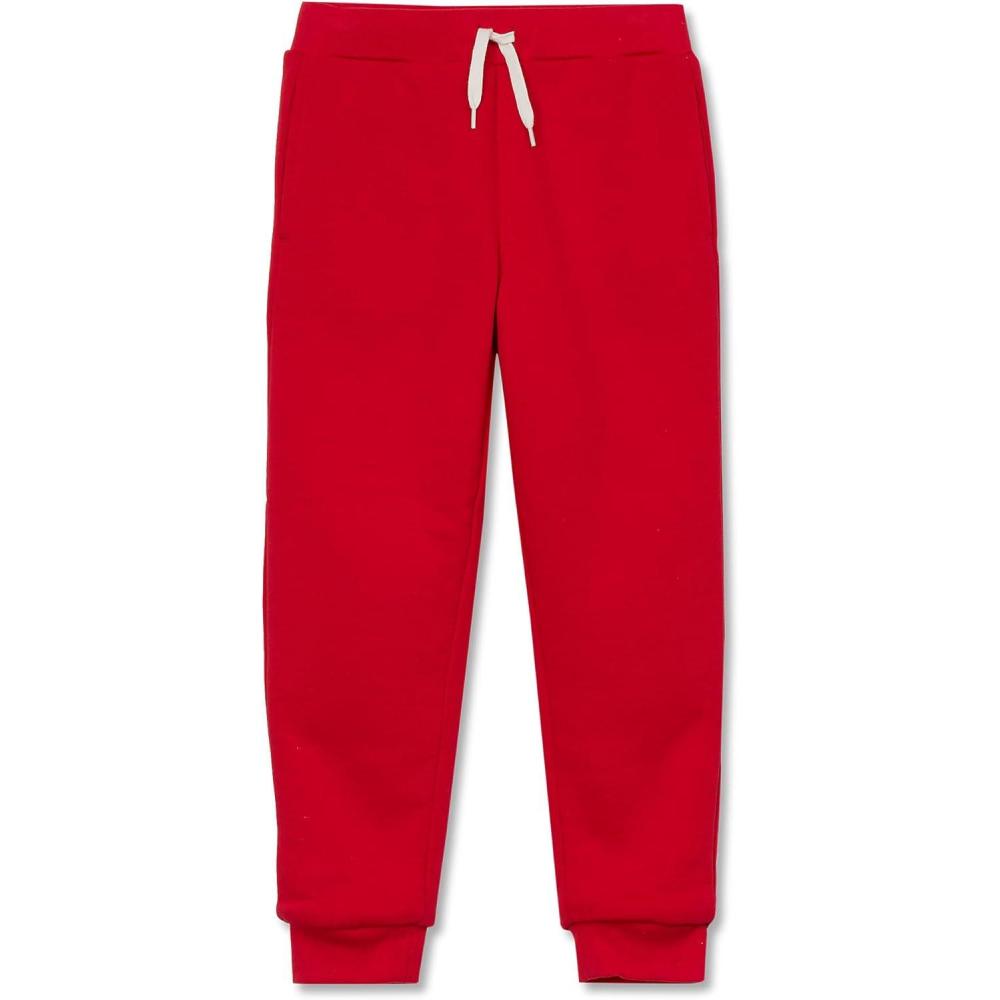 imageLands End Kids Sherpa Fleece Lined Jogger SweatpantsApple Red