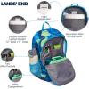 Lands’ End Unisex Kids Large ClassMate Lightweight Durable Elementary School Backpack, Dusty Olive(Bright Blue)