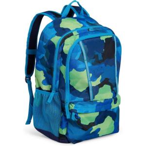 Lands’ End Unisex Kids Large ClassMate Lightweight Durable Elementary School Backpack, Dusty Olive(Bright Blue)