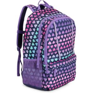 Lands’ End Unisex Kids Large ClassMate Lightweight Durable Elementary School Backpack, Dusty Olive(Rose Violet)