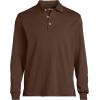 Lands’ End Men’s Long Sleeve American-Grown Supima Cotton Polo Shirt(Dark Walnut Brown)