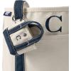 Lands’ End Pre-Monogrammed Letter Micro Canvas Tote(C – Natural/Navy)