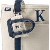 Lands’ End Pre-Monogrammed Letter Micro Canvas Tote(K – Natural/Navy)