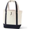 Lands’ End Pre-Monogrammed Letter Canvas Tote Bag(J – Natural/Navy)