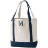 Lands’ End Pre-Monogrammed Letter Canvas Tote Bag(M – Natural/Navy)