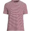 Lands’ End Men’s Short Sleeve Cotton Linen Tee(Burgundy Spritz Mini Stripe)