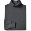 Lands’ End Men’s American-Grown Supima Cotton Turtleneck Shirt(Dark Charcoal Heather)