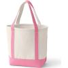 Lands’ End Pre-Monogrammed Letter Canvas Tote Bag(K – Natural/Fresh Pink)