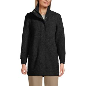 Lands’ End Boucle Fleece Coat(Black)