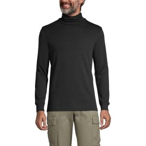 Lands’ End Men’s American-Grown Supima Cotton Turtleneck Shirt(Black)