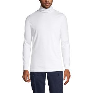 Lands’ End Men’s American-Grown Supima Cotton Turtleneck Shirt(White)
