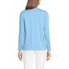 Lands’ End Women’s Relaxed American-Grown Supima Cotton Long Sleeve V-Neck T-Shirt(Bermuda Blue)