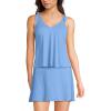 Lands’ End Women’s D-Cup Chlorine Resistant V-Neck Shoulder Tie Flutter Tankini Swimsuit Top(Lake Blue)