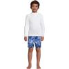 Lands’ End B Swim Trunks Deep Sea Navy Tie Dye Palm Kids Medium