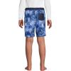 Lands’ End B Swim Trunks Deep Sea Navy Tie Dye Palm Kids Medium
