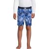 Lands’ End B Swim Trunks Deep Sea Navy Tie Dye Palm Kids Medium