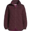 Lands’ End Women’s RainDefense Serious Sweats Quilted Full Zip Jacket(Lush Burgundy)
