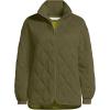 Lands’ End Women’s RainDefense Serious Sweats Quilted Full Zip Jacket(Olive Drab)