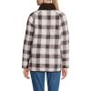 Lands’ End Women’s Sherpa Fleece Reversible Mixed Media Long Jacket(Rich Coffee/Brown Check)