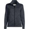 Lands’ End Women’s Sweater Fleece Jacket(Black Heather)