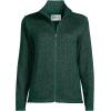 Lands’ End Women’s Sweater Fleece Jacket(Evergreen Heather)