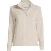 Lands’ End Women’s Sweater Fleece Jacket(Ivory Sand Heather)