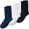 Lands’ End Men’s Crew Socks 3 Pack(White/Black/Navy Pack)
