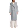 Lands’ End Women’s Insulated Double Breasted Wool Coat(Light Gray Heather)