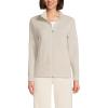 Lands’ End Women’s Sweater Fleece Jacket(Ivory Sand Heather)
