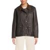 Lands’ End Women’s Waxed Cotton Barn Jacket(Chocolate/Oak Trim)