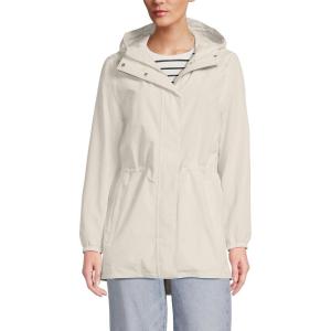 Lands’ End Squall Packable Waterproof Raincoat(Ivory Latte)