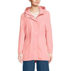 Lands’ End Squall Packable Waterproof Raincoat(Sunset Coral Pink)