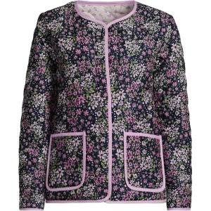 Lands’ End Women’s Quilted Reversible Jacket(Floral/Purple/Ivory)