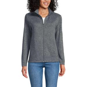 Lands’ End Women’s Sweater Fleece Jacket(Charcoal Heather)