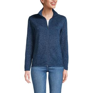 Lands’ End Women’s Sweater Fleece Jacket(Classic Navy Muted Heather)