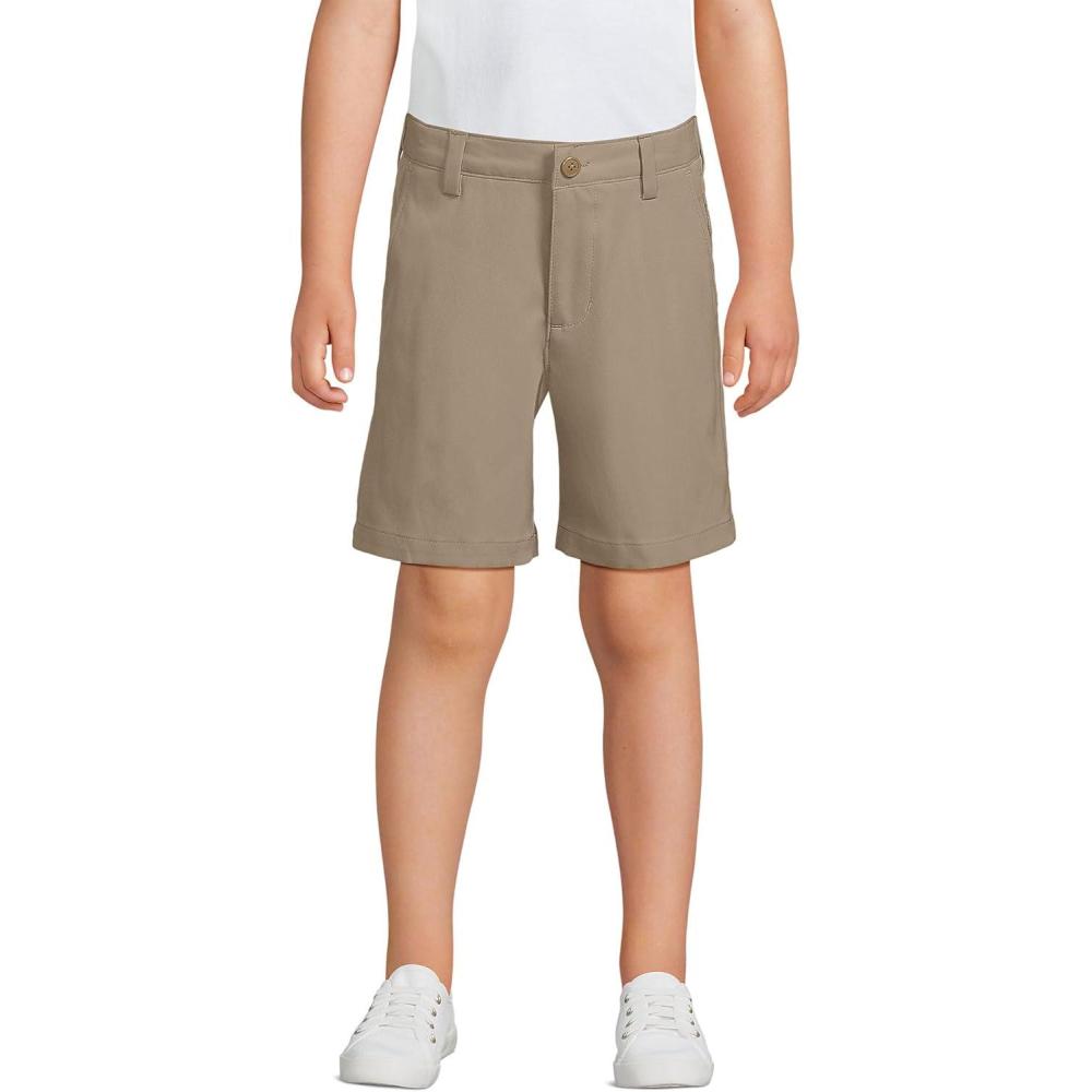imageLands End Boys Husky Sport Active Performance Chino Shorts 14 Khaki