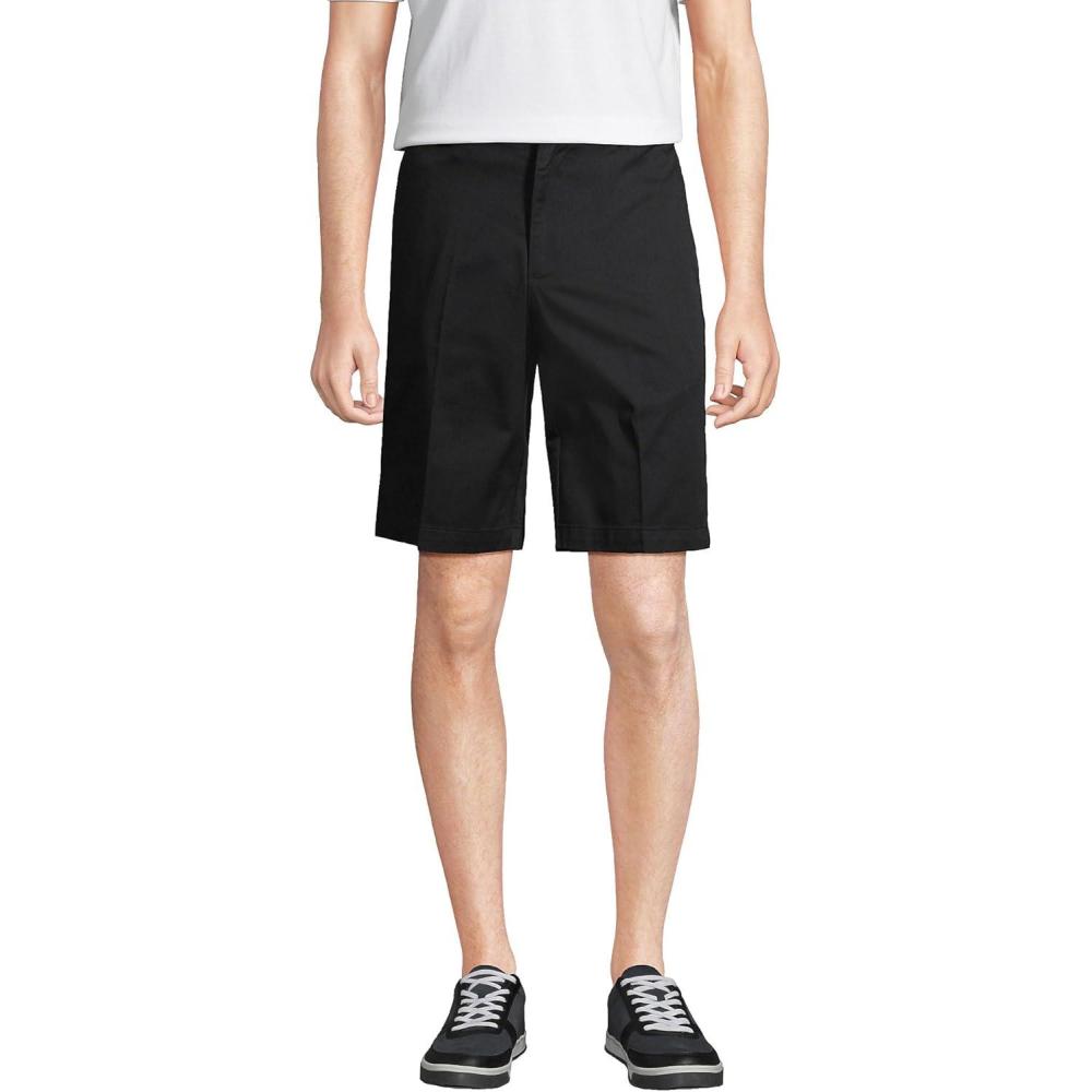 imageLands End Boys Plain Front Blend Chino ShortsBlack